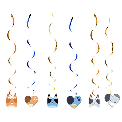 New Cartoon Dogs Birthday Party Decoration Full Set Kit Blue Dog Happy Birthday Plates Napkins Cups Tableware Supplies Kid Favor