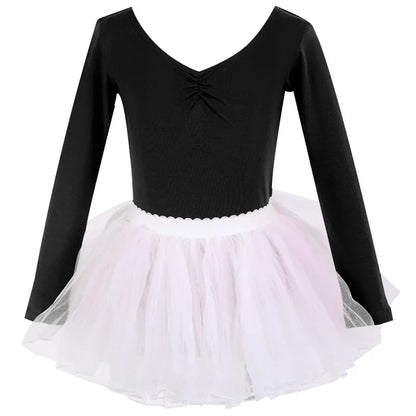Children Ballet Costume Leotards for Girls Dance Wear Ballet Tutu Gymnastics Romper Dance Outfits with Skirt Kids Clothes
