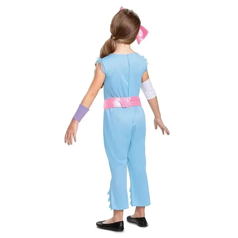 Girls Cartoon Story Little Shepherdess Bo Peep Cosplay Outfit Kids Fancy-Dress Halloween Carnival Party Costume 2025