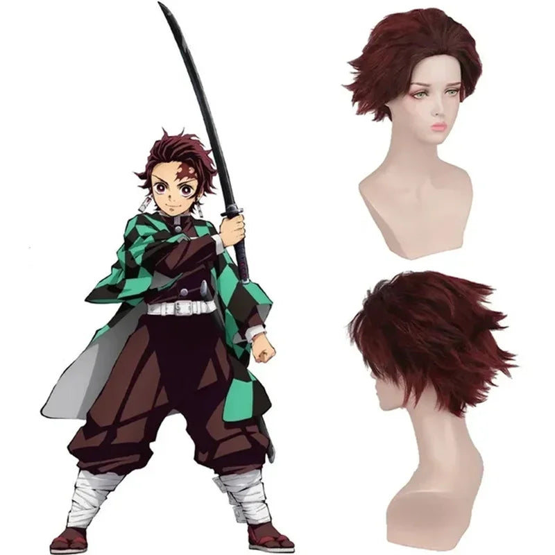 2026 Yaiba Kamado Anime Cosplay Costume Adult & Children Wig Mask Included Halloween Uniform with Kimono Coat