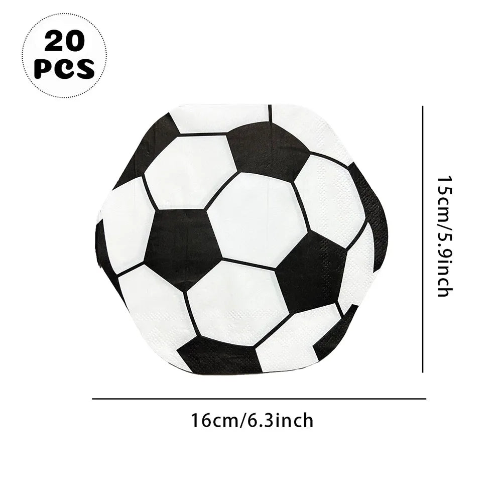Soccer Ball Paper Napkins Football Disposable Cocktail Napkins for Soccer Theme Birthday Wedding Baby Shower Party Supplies