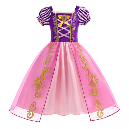 Rapunzel Girl Princess Dress Tangled Rapunzel Costume Princess Halloween Birthday Carnival Party Vestido Kids Birthday Dress