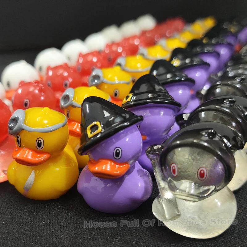 3/12pcs Halloween Mini Duck Resin Ornament Figurines Evil Witch Devil Duck Kids Creative Cartoon Ducks Crafts Family Party Decor