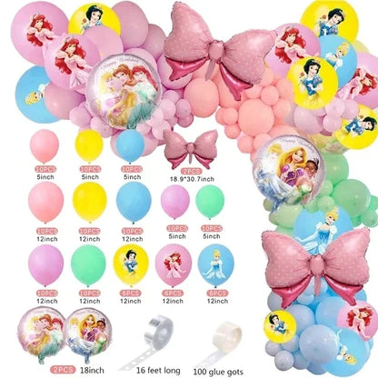 Snow White Theme Birthday Children's Party Decoration Party Disposable Tableware Supplies Balloon Atmosphere  Decor Baby Shower