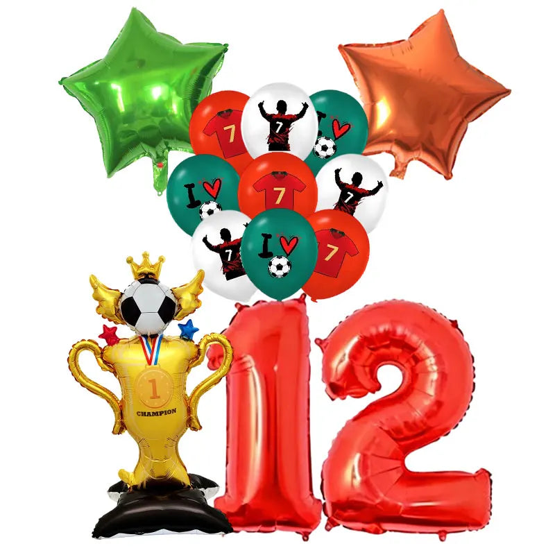 Soccer Birthday Party Supplies Football Theme  Birthday Party Decoration Cotillon Birthday CR7 Soccer Plate Cups Balloons Supply