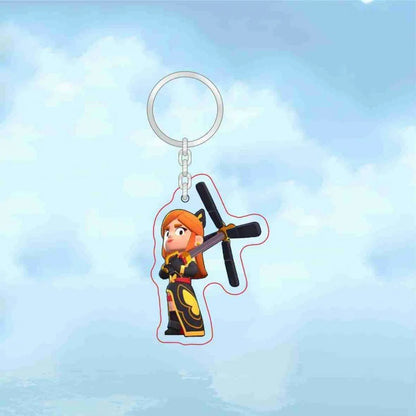 Leon Spike Brawl Stars Themed Anime Figures Keychain Crow Key Rings Game Birthday Decoration Disposable Collectible
