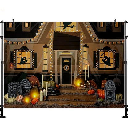 LS Halloween Pumpkin Shop Backdrops Child Baby Photo Props Adult Kids Decors Photography Trick or Treat Photo Studio Backgrounds