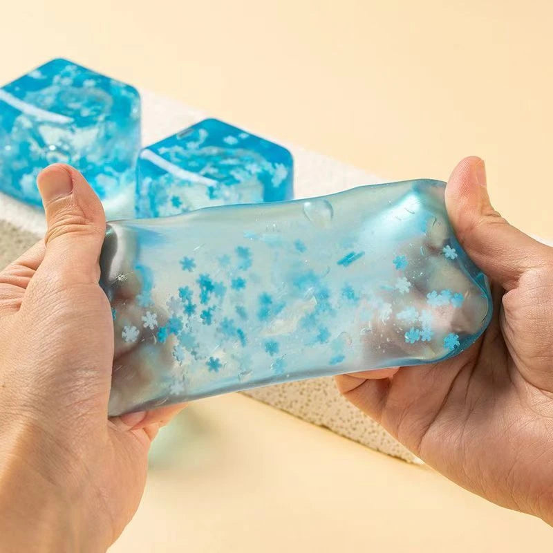 Slow Rising Snowflake Ice Cube Squishy Soft Squeeze Stress Relief Sensory Fidget Toy Hand Exercise Calming For Adults Kids