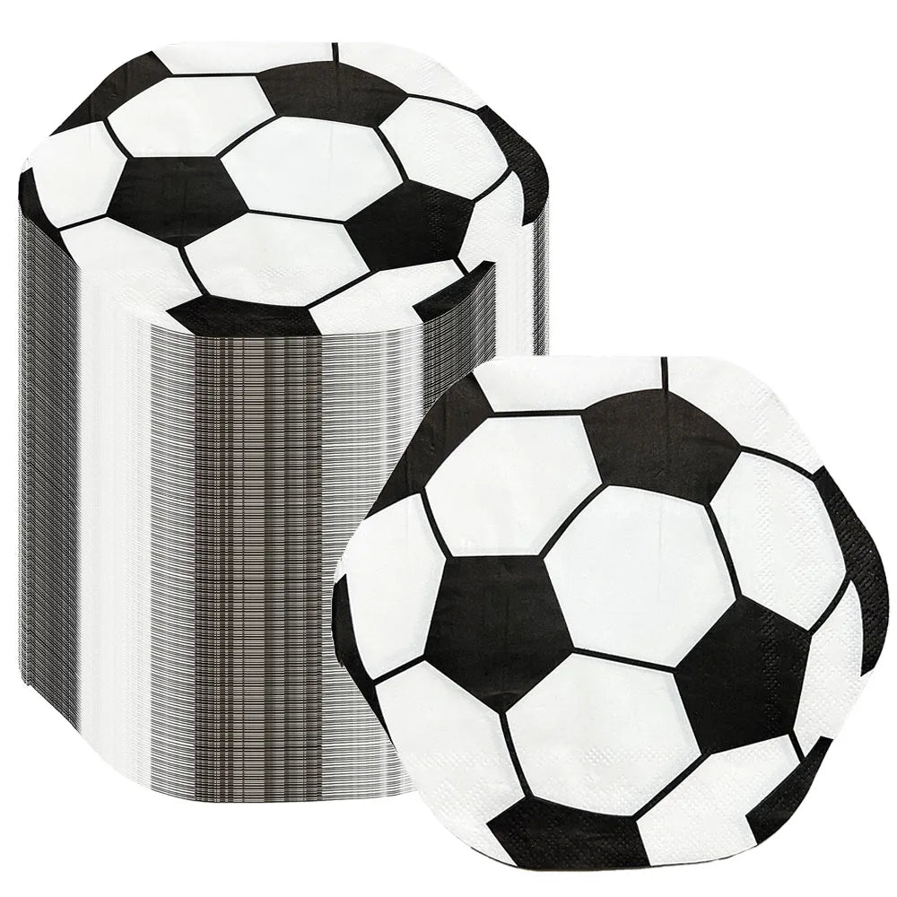 Soccer Ball Paper Napkins Football Disposable Cocktail Napkins for Soccer Theme Birthday Wedding Baby Shower Party Supplies