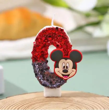 Hot Mickey Minnie Mouse  CandleHappy Birthday Number 0-9 Candles Cartoon Cake Cupcake Topper Party Decoration Supplies DIY Gifts