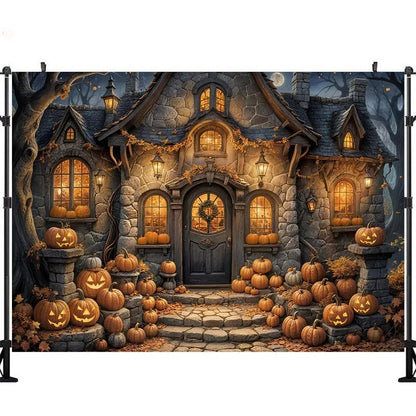LS Halloween Pumpkin Shop Backdrops Child Baby Photo Props Adult Kids Decors Photography Trick or Treat Photo Studio Backgrounds