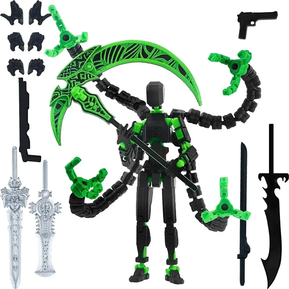 T13 Action Figure 3D Printed Multi-Jointed Movable Titan 13 Lucky Dummy Nova Robot Action Figure Desktop Assembly Completed Gift
