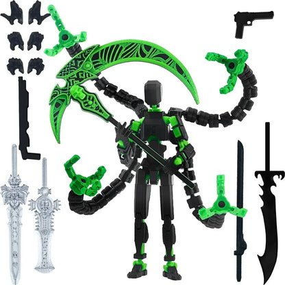 T13 Action Figure 3D Printed Multi-Jointed Movable Titan 13 Lucky Dummy Nova Robot Action Figure Desktop Assembly Completed Gift