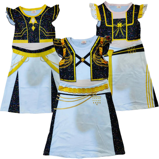 Kids Anime Cosplay Costume Golden Costume Dress Girls Singer Idol Group Perform Stage Show Halloween Birthday Party Fancy Dress