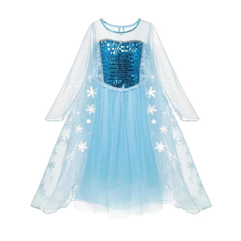 Girls Elsa Anna Dress Children Princess Carnival Dress Kids Jasmine Rapunzel Pageant Flower Disguise Cosplay Christmas Costume