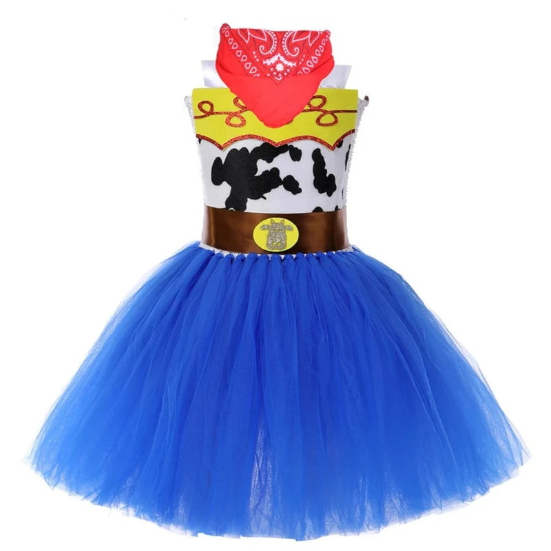Toy Jessie Clothing for Girls Birthday Party Clothes Kids Girl Christmas Halloween Fancy Lined Dresses Woody Cowgirl Tutu Outfit