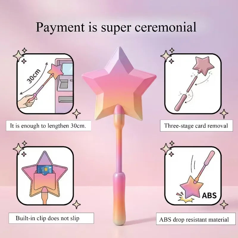 3D Printed Credit Card Wand Tap to Pay,Magic Fairy Pay Wand,Starlight Magic Wand Tap-to-Pay Card Holder,Fun Unique Creative Gift