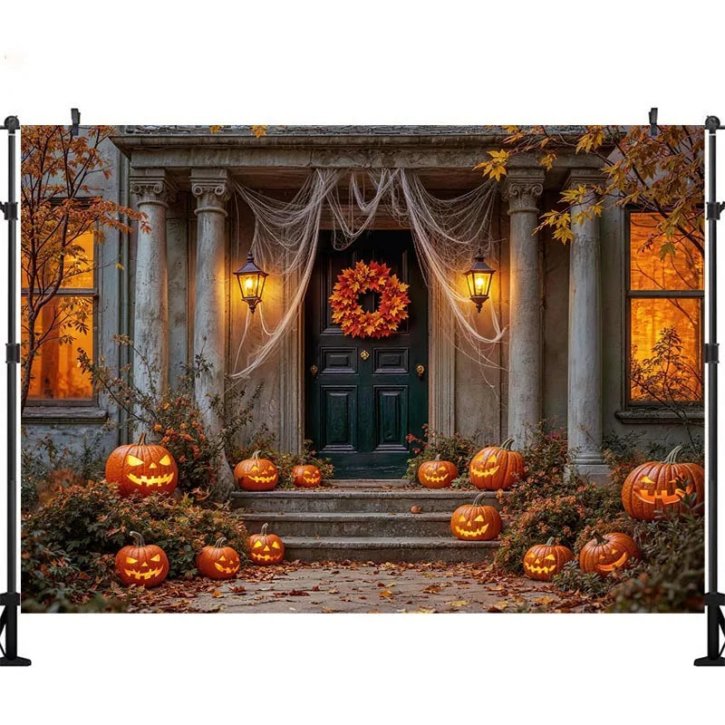 LS Halloween Pumpkin Shop Backdrops Child Baby Photo Props Adult Kids Decors Photography Trick or Treat Photo Studio Backgrounds