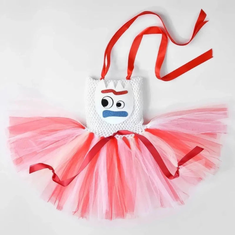Girls' Toy-Themed Tulle Tutu Outfit Sets, Kids' Birthday Party Clothing, Children's Party Dresses for Christmas and Halloween