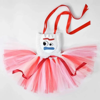 Girls' Toy-Themed Tulle Tutu Outfit Sets, Kids' Birthday Party Clothing, Children's Party Dresses for Christmas and Halloween