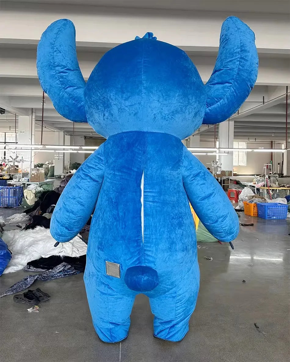 2m/2.6m Giant Blue Stit-ch Mascot Costume Inflatable Cosplay Suits Plush Polar Bear Anime Cartoon Character Costumes Teddy Bear