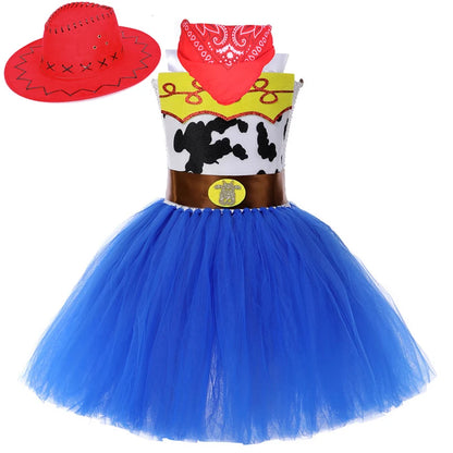 Toy Jessie Clothing for Girls Birthday Party Clothes Kids Girl Christmas Halloween Fancy Lined Dresses Woody Cowgirl Tutu Outfit