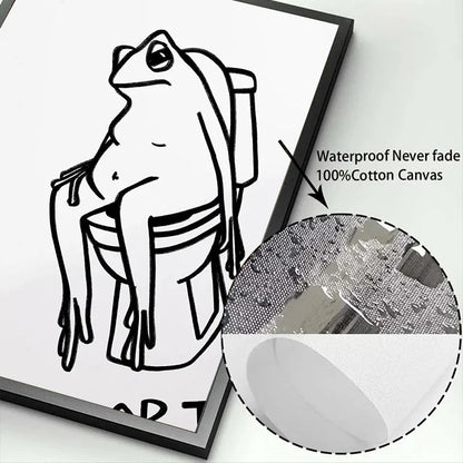 Humorous Slogan Nice Bum Cartoon Prints Family Canvas Painting Funny Toilet Bathroom Posters Alien Wall Pictures Home Room Decor