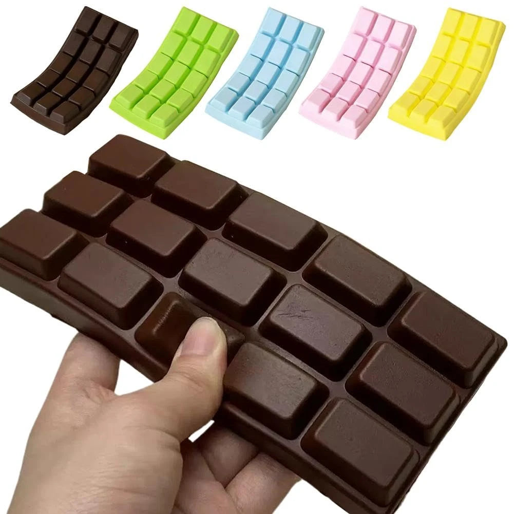 Chocolate Bar Crunchy Squishy Slow Rising Stress Relief Toy Soft PU Foam Squeeze Fidget Toy Anti Stress Gift for Kids Adults