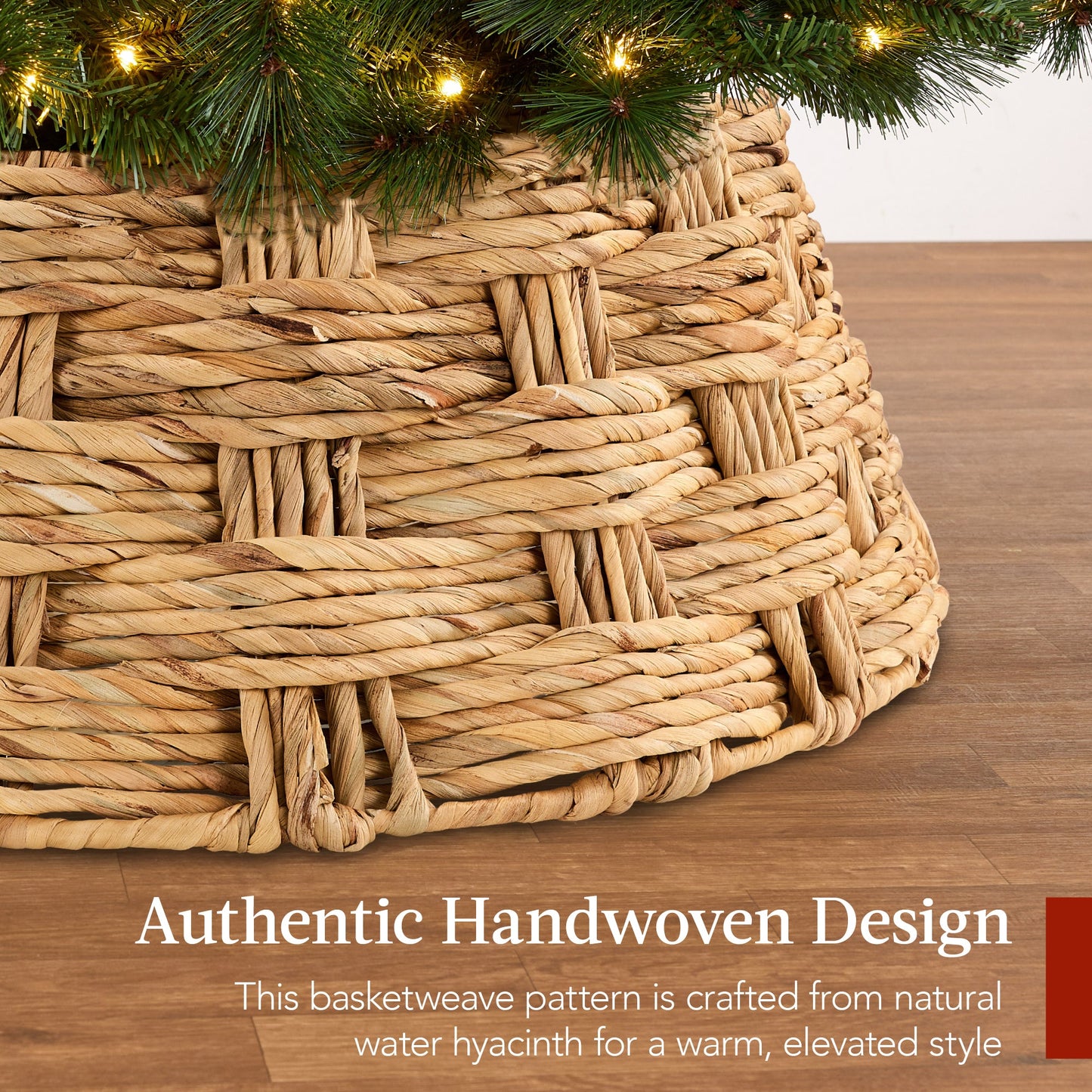 Basket Woven Hyacinth Christmas Holiday Tree Collar - 24in