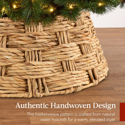 Basket Woven Hyacinth Christmas Holiday Tree Collar - 24in