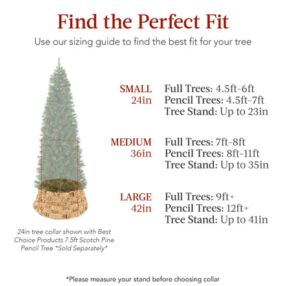 Basket Woven Hyacinth Christmas Holiday Tree Collar - 24in