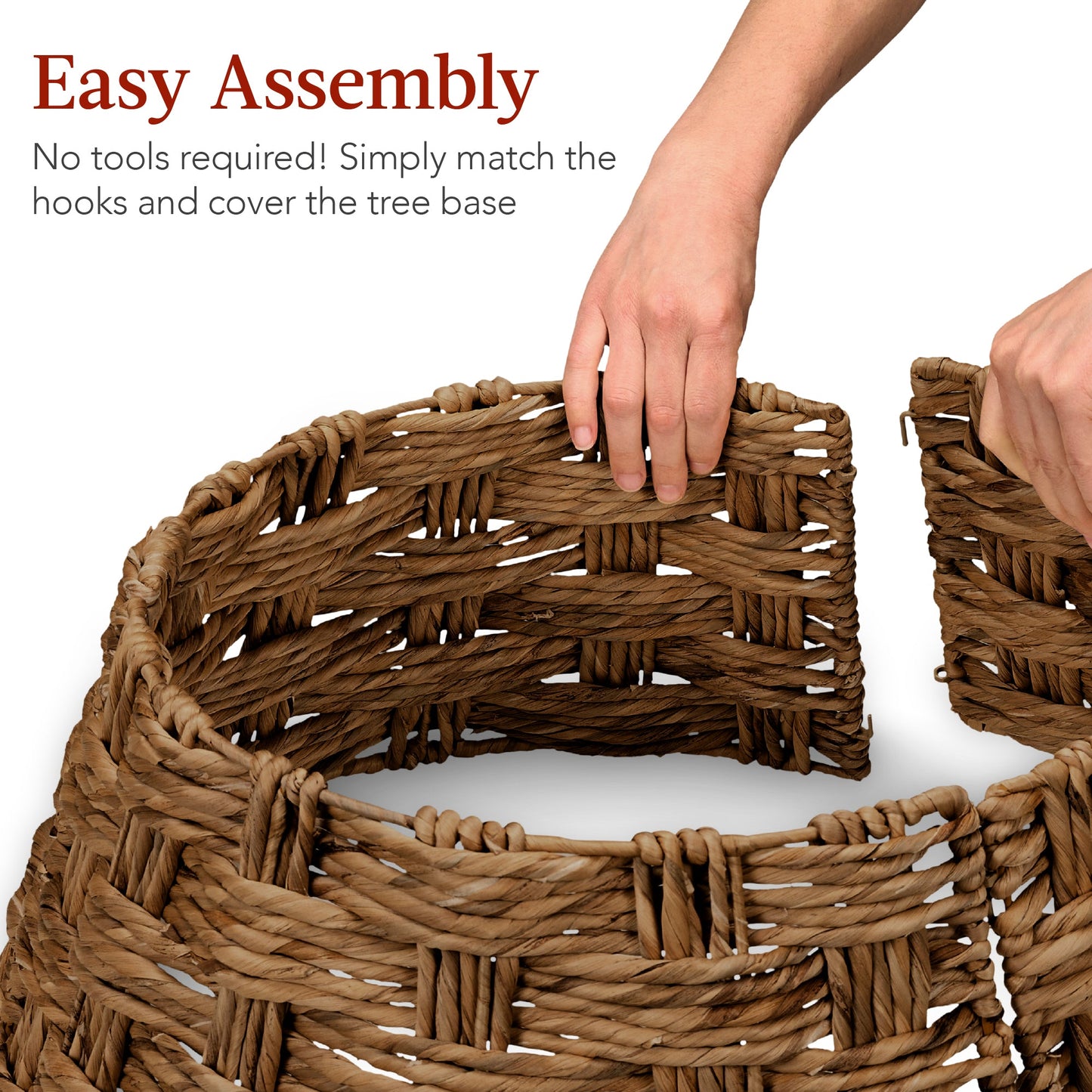 Basket Woven Hyacinth Christmas Holiday Tree Collar - 24in