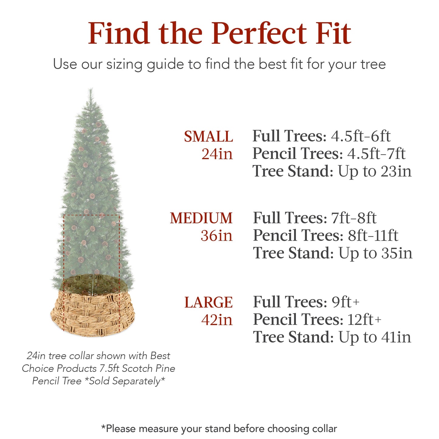Basket Woven Hyacinth Christmas Holiday Tree Collar - 36in
