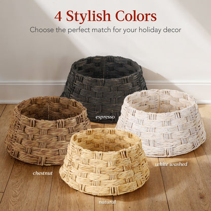 Basket Woven Hyacinth Christmas Holiday Tree Collar - 36in