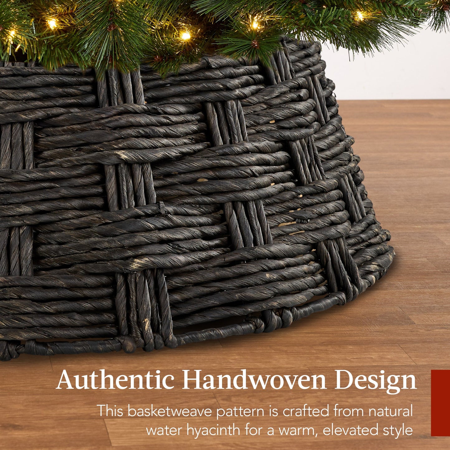Basket Woven Hyacinth Christmas Holiday Tree Collar - 36in