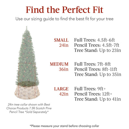 Basket Woven Hyacinth Christmas Holiday Tree Collar - 36in