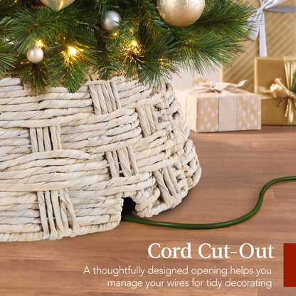 Basket Woven Hyacinth Christmas Holiday Tree Collar - 36in