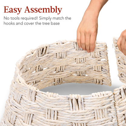 Basket Woven Hyacinth Christmas Holiday Tree Collar - 36in