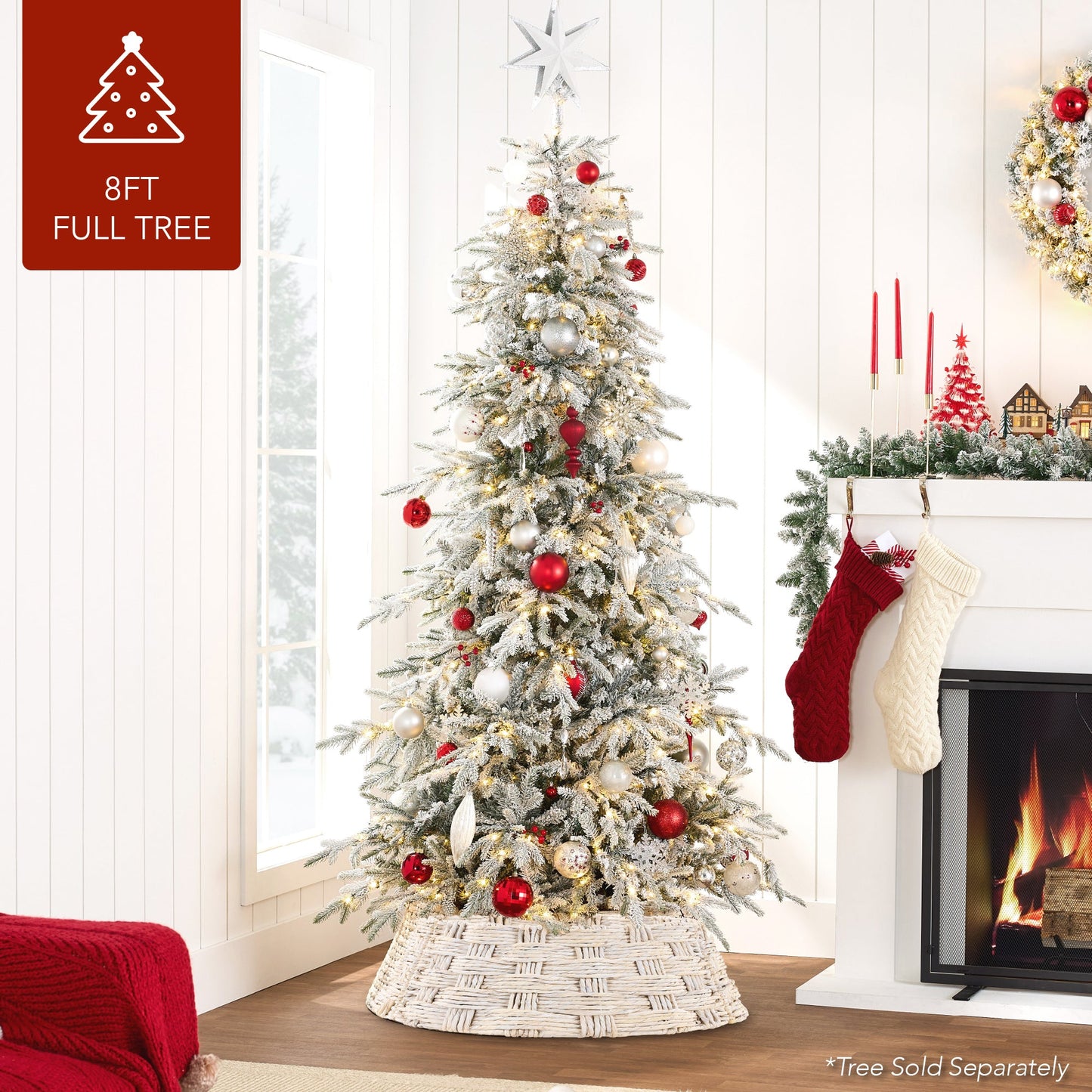 Basket Woven Hyacinth Christmas Holiday Tree Collar - 36in