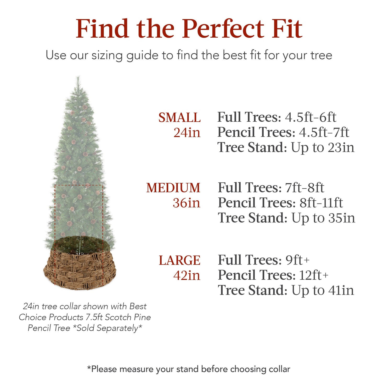Basket Woven Hyacinth Christmas Holiday Tree Collar - 42in