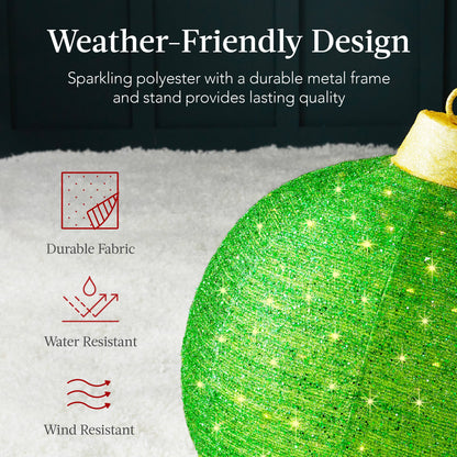 2pc Lighted Pop-Up Christmas Ornaments Decoration w/ 220 LED Lights, Stand