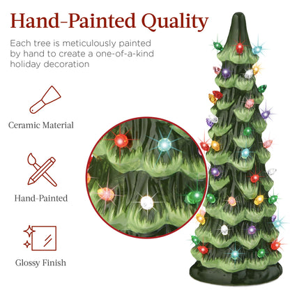 Set of 3 XL Pre-Lit Ceramic Tabletop Christmas Trees