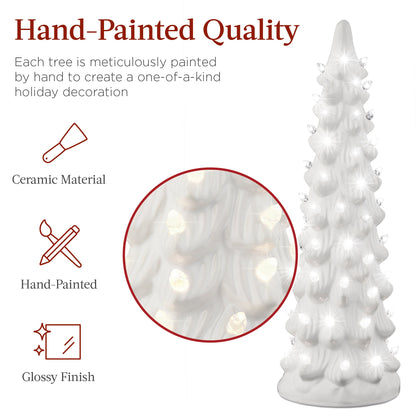 Set of 3 XL Pre-Lit Ceramic Tabletop Christmas Trees