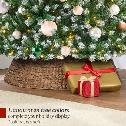 Pre-Lit Frosted Artificial Green Spruce Christmas Tree, w/Easy Assembly