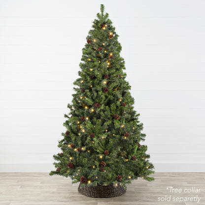 Pre-Lit Pre-Decorated Christmas Tree w/ Pinecones