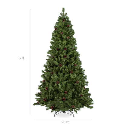 Pre-Decorated Christmas Tree w/ Pinecones