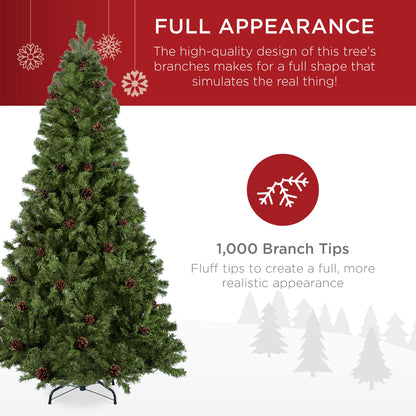 Pre-Decorated Christmas Tree w/ Pinecones
