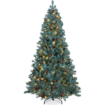 Pre-Lit Pre-Decorated Christmas Tree w/ Pinecones