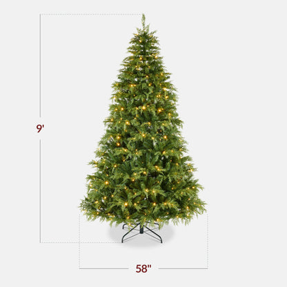 Pre-Lit Cedar Cypress Christmas Tree w/ Twinkling Lights