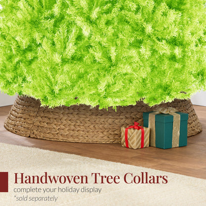 Artificial Lime Green Christmas Tree, Unlit Pine Design w/Easy Assembly